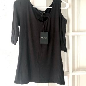 Goldray One Shoulder Black Top size L